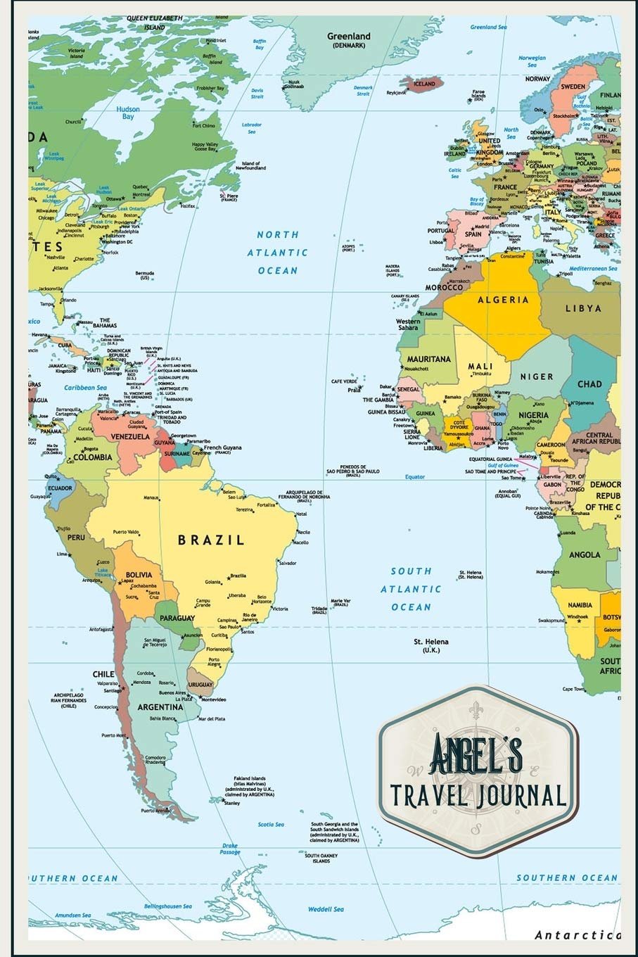 Angel's Travel Journal: Personalized Travelers Notebook & Planner with Travel Checklist