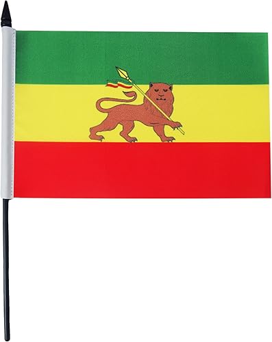 Miniatura 444 de Bandera de mesa Sierra Leona de 5 x 8 pulgadas, bandera de escritorio de Sierra Leona, 8.3 x 5.5 in, barra y base de plástico negro AZ FLAG