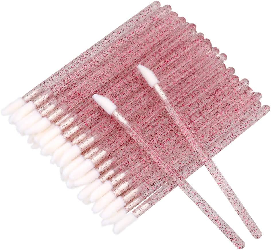 300 PCS Disposable Crystal Lip Brushes, Rose Lipstick Concealer Brushes