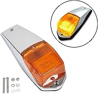 Vista 2 de 5 luces LED ámbar de 31 luces LED para techo de cabina con base cromada compatible con Peterbilt Kenworth Freightliner Volvo Mack