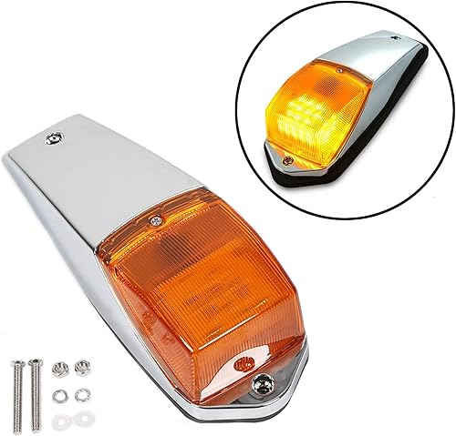 Miniatura 2 de 5 luces LED ámbar de 31 luces LED para techo de cabina con base cromada compatible con Peterbilt Kenworth Freightliner Volvo Mack