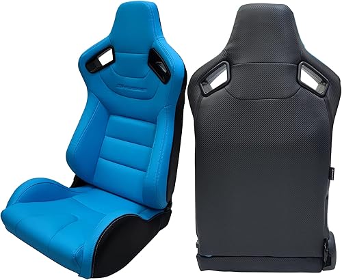 Miniatura 2 de FREEMOTOR802 Asientos universales de carreras, asientos deportivos reclinables con control deslizante de doble bloqueo ajustables, 1 par (lado del