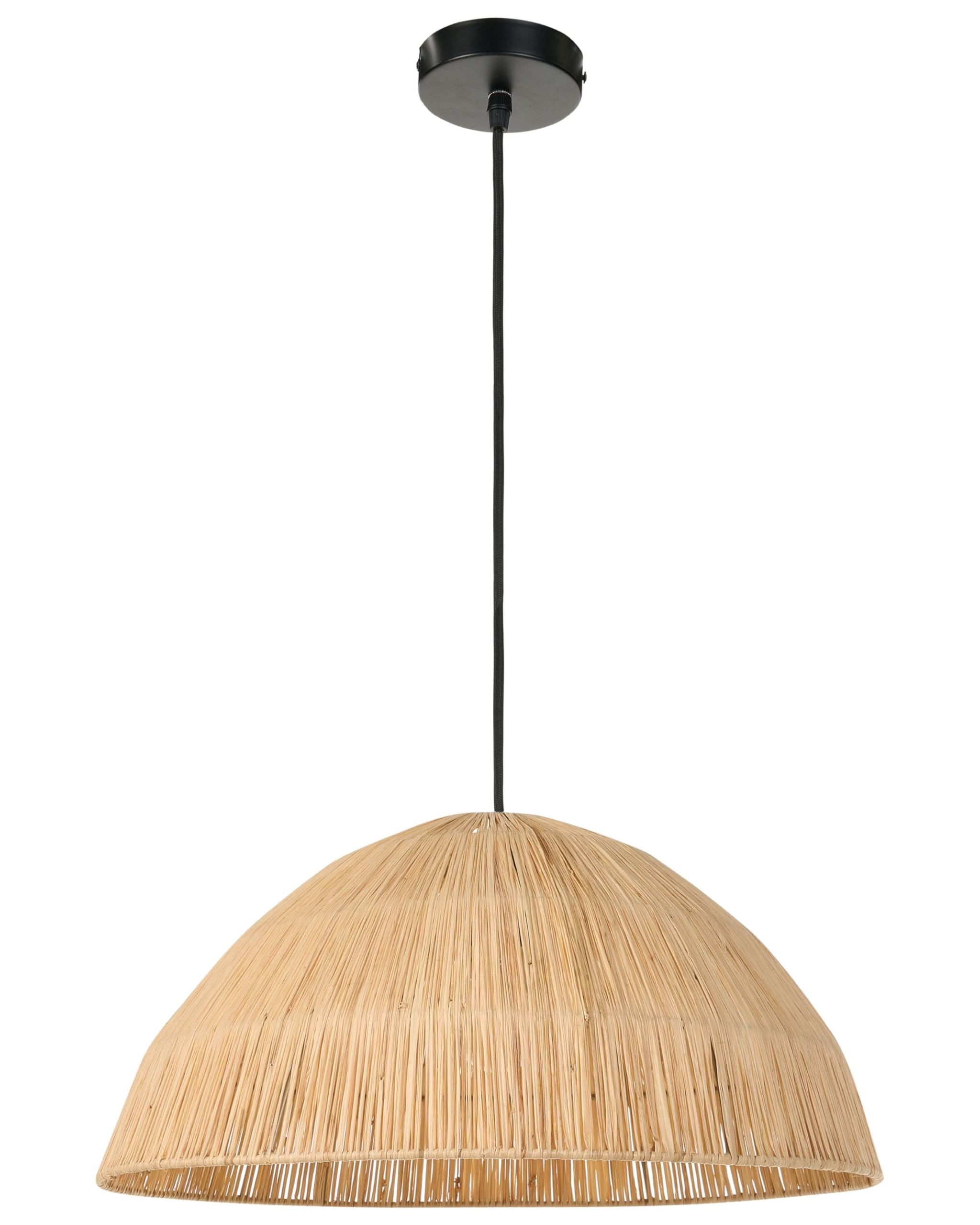 Lampa wisząca w stylu boho pleciony klosz trawa słomka naturalna Weru