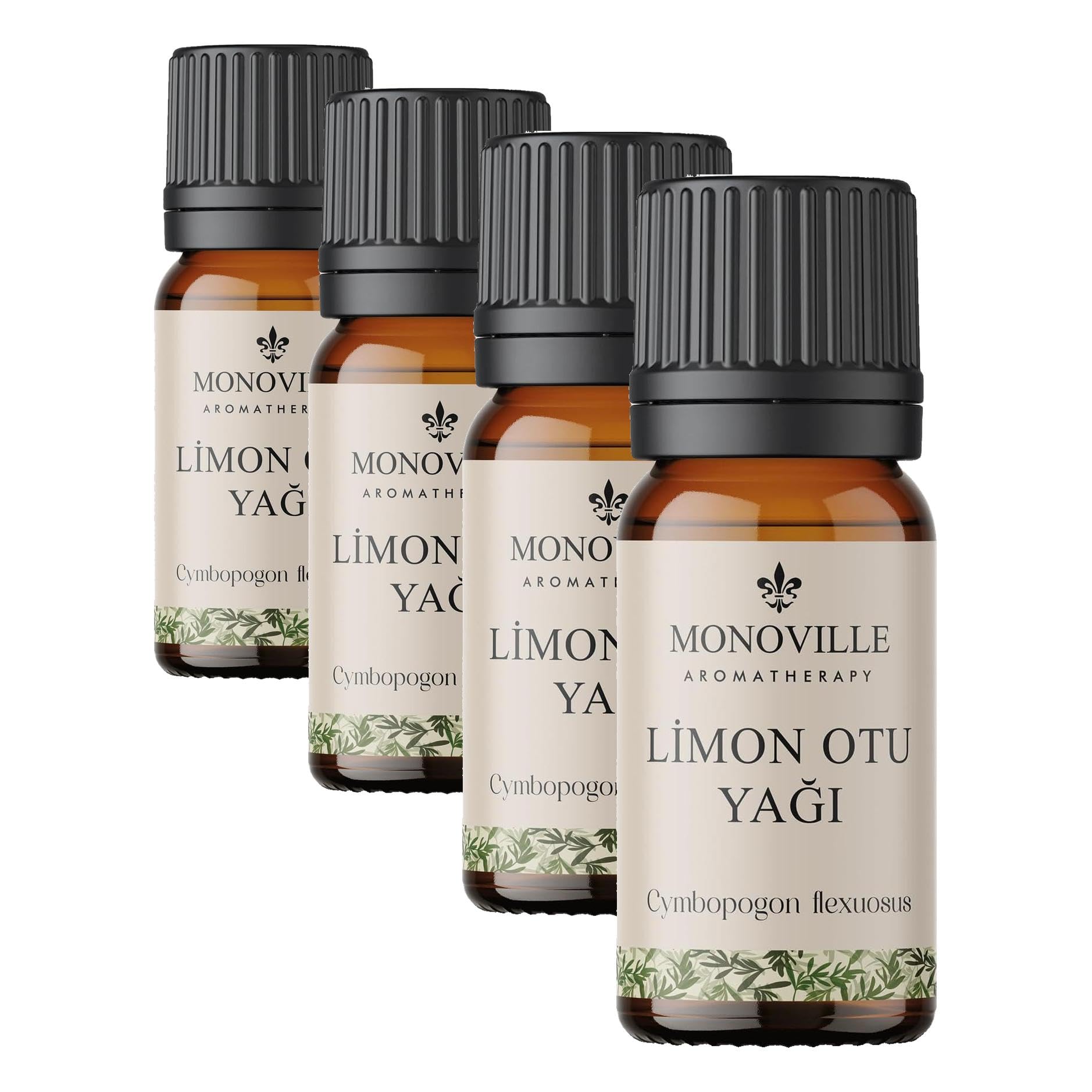 Monoville Limon Otu Uçucu Yağı 10 ml%100 Saf Ve Doğal (Lemongrass Essential Oil) (4 paketi)