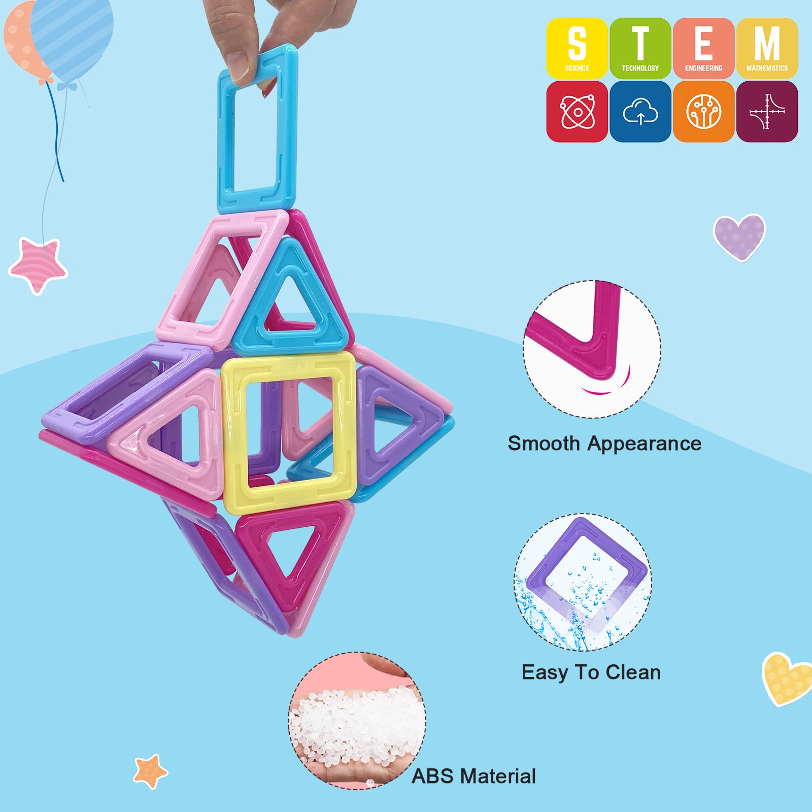 Costruzioni Magnetiche per Bambini 3 4 5 6 Anni 38 Pezzi Magneti Giochi Bambina 3 4 5 6 Anni Gioco Magnetici Bambino Mattoncini Magnetici per Bambini Natale Compleanno Regalo Bambina 3 4 5 6 7 Anni