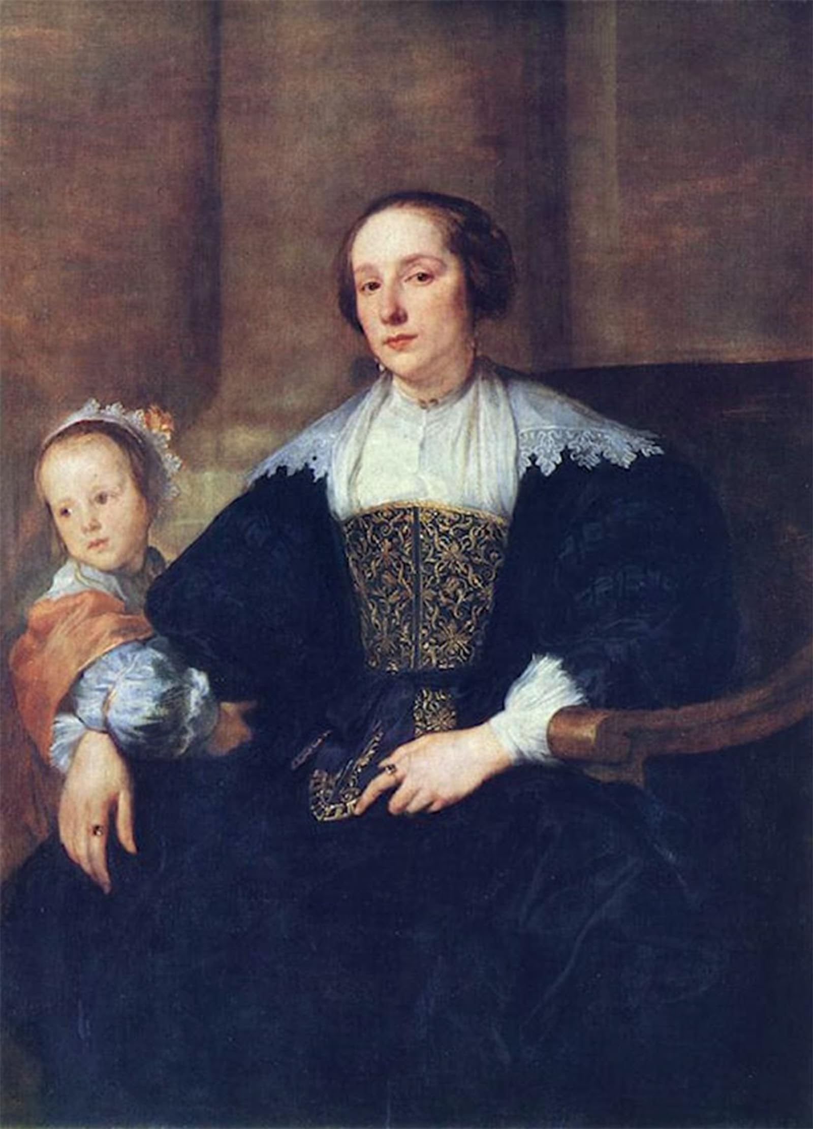 POSTERIIk Famous Animal Posters Vintage Picture the Wife and Daughter of Colyn De Nole by Sir Antony Van Dyck Modern Wall Decor for Home Decor 60x90cm