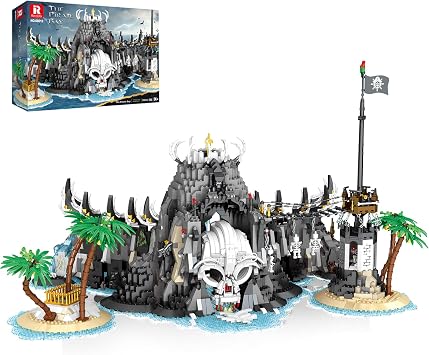 Reobrix Medieval Pirate Bay Building Set for Adults, Medieval Castle Modular Brick Model, 66012 Skeleton Island Display Architecture Home Office Decor, for Teens 14+ 2650 PCS