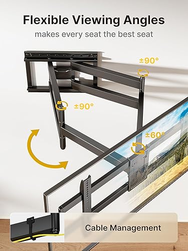 Miniatura 5 de monTEK Soporte de pared para TV de brazo largo para la mayoría de televisores de 43 a 90 pulgadas, soporte de TV de extensión de 42.5 pulgadas