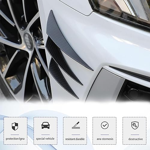 Miniatura 6 de Pack-6 Kit de canards de alerón de coche, divisor universal de parachoques delantero automático, difusor anticolisión corporal, calcomanías