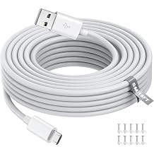 ASKUBSKU 8M/26FT Micro USB Power Extension Cable for Home Security Camera | Power Charging Cord for Wyze Cam V3/Wyze Cam Outdoor/Blink Camera/Kasa/Arlo Essential/Eufy/Yi/Nest Indoor, White