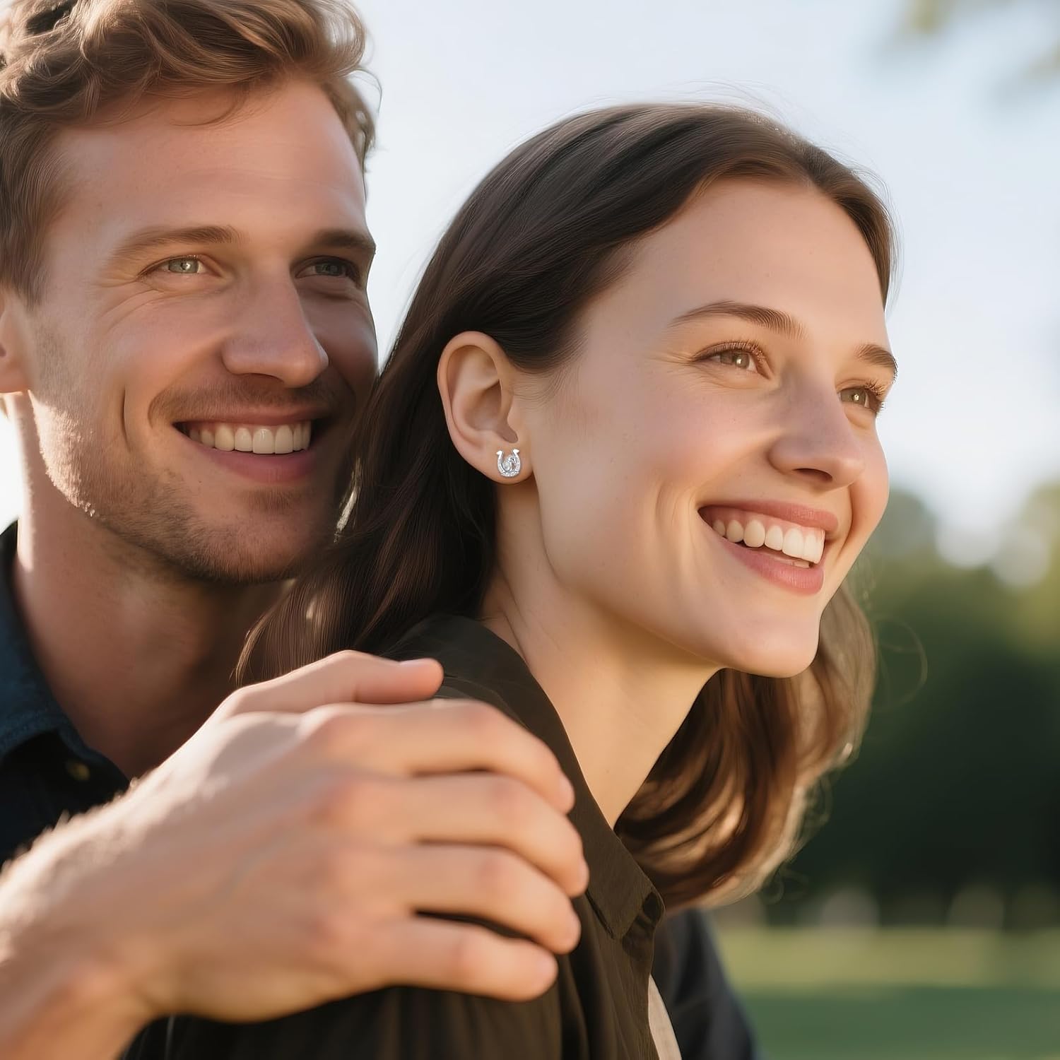 KZX Lucky Horseshoe Earrings for Women 925 Sterling Silver Horseshoe Stud Earrings Horse Earrings Stud Lucky Horse Jewelry for Wife Mother Horse Lovers Birthday Anniversary - Image 3