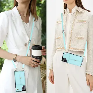 Galaxy Note 10 Pro/Galaxy Note10 Plus SC-01M/SCV45 スマホ ケース 肩掛け 首かけ 斜めがけ ショルダー ケース 縄掛け Galaxy Note 10 Pro 手帳型 ケース Galaxy Note 10 Plus ケース 手帳型 Galaxy Note 10 Pro ケース 手帳ケース【RFID機能】財布 ケース 手帳ケース CASE【肩掛け&手掛け】Galaxy Note 10 Plus ケース 財布型 ショルダー クロスボディ付きの専属ストラップ同梱なのでファスナースタイル Galaxy Note 10 Pro 財布型 カバー おしゃれ 耐汚れ ストラップ付き ショルダーケース クロスボディケース カード入れ スマホケース 携帯カバー 取り外し可能 ICカードホルダー レンズ保護 - ネーグリーン