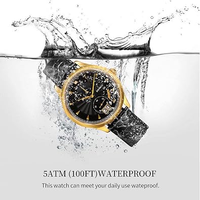 BERNY Luxury Stainless Steel Bezel with 18K Gold Overlay Mens Watch Quartz Watch