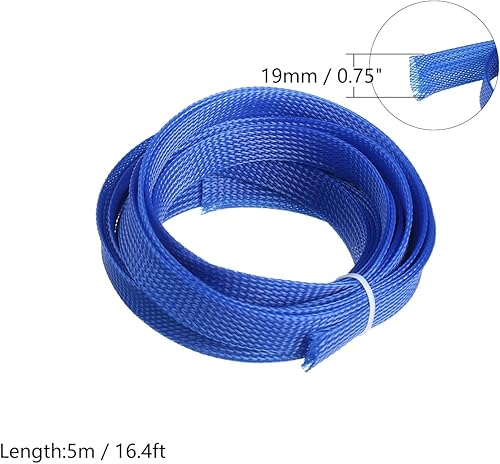Miniatura 2 de Othmro Funda de cable trenzado expandible de PET de 16.4 pies, protector de cable flexible de 11/16 pulgadas, funda de organización de cables para