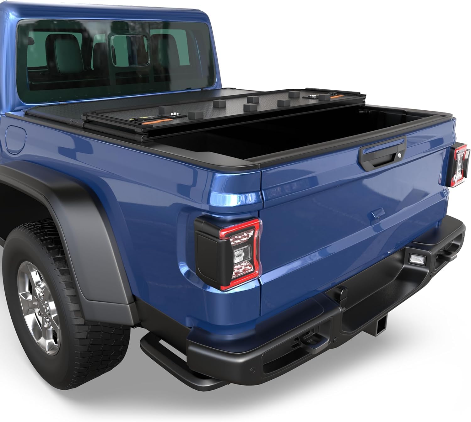 KUIPERAUTO Hard Tri Fold Truck Bed Tonneau Cover Compatible with 2020 2021 2022 2023 2024 2025 2026 Jeep Gladiator Fleetside Aluminum 5 FT Bed On Top 60 Inch
