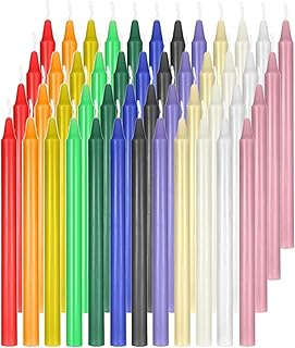 48 pcs Colored Candle Chime,Spell Candles Unscented Colored Candles Mini Taper,16cm-6.5Inch Tall 0.4 Inch Diameter, Candle Holder Rituals, Prayer, Meditation (48, 16cm)