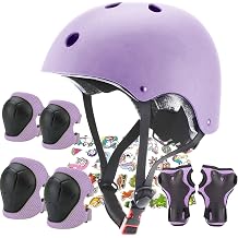 FOOKCIAN Kids Helmet,Toddler Skateboard Helmets for Ages 2-3-5-8-14 Years Boys Girls with Knee and Elbow Pads Wrist Guards fit Roller Skates,Skateboarding,Skating Scooter Adjustable Kids Helmet