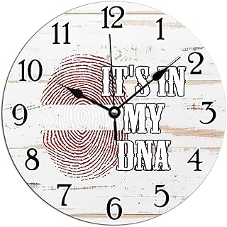 Flag of Latvia Clock Latvia It's in My DNA PVC Wall Clocks City Souvenir Gift Wall Clocks Battery Operated Wall Clock for Living Room Bedroom 12x12in Housewarming Gift to Patriotic