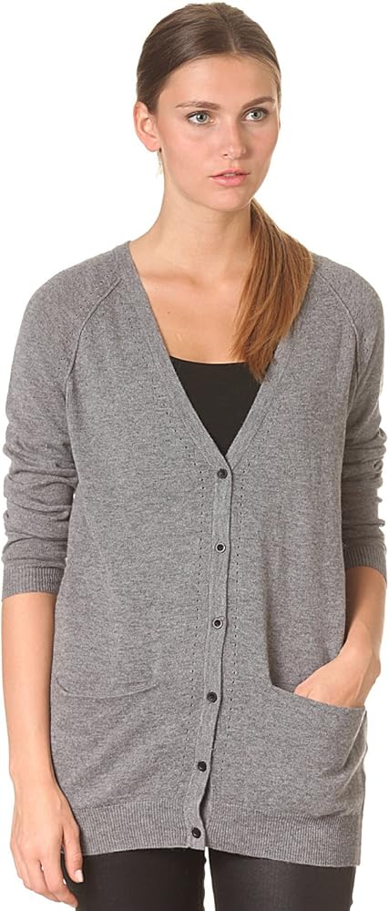 Gilet Cardigan Femme - Y333 - Col en V - Tricoté épais et décontracté