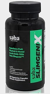 Saba SlimGenix -Energy, Weight Management, Appetite Control, Focus, Fat Burner with Branded, Patented & Clinical Proven Ingredients-60 Capsules