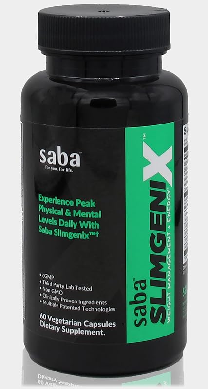 Saba Suplemento para controle de peso com VegiSuge®, Forslean®, Crominex3+®, Capsimax®, N-acetil-L-tirosina, BioPerine®, cromo e vitaminas B6 e B12, 60 cápsulas