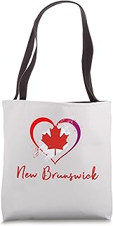 Loves Heart New Brunswick Canada Maple Leaf Canadian Flag Tote Bag
