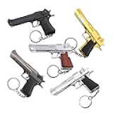 JQTCOL Desert Eagle Mini Gun Keychain Pendant Tiny Pistol Shape Collection Model Chain Novelty Cool Ornament Gifts For Man