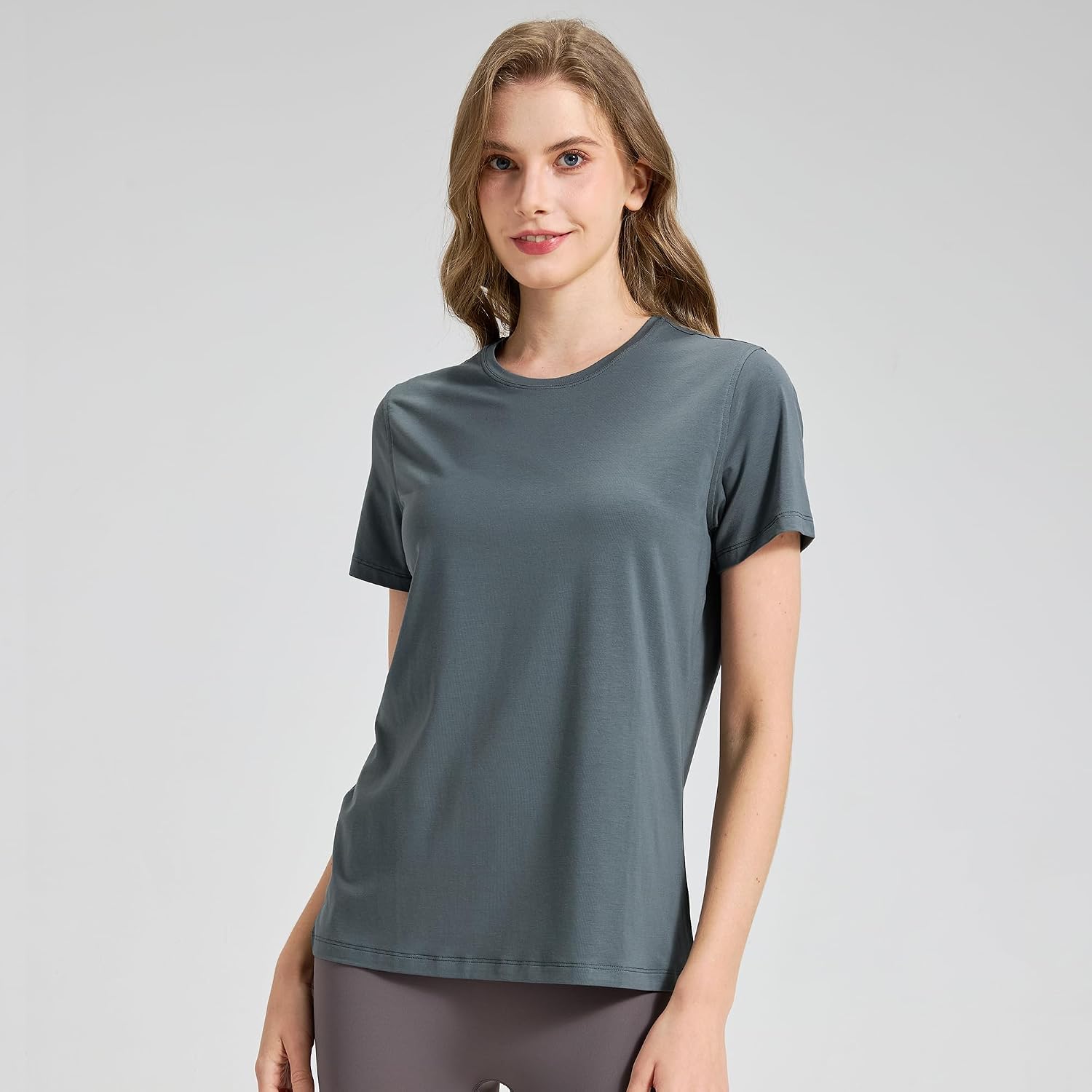 netdraw Women's Bamboo Viscose Cotton T-Shirt, Crew Neck Buttery Soft Comfy Casual Lounge Sleep Pajama Tees