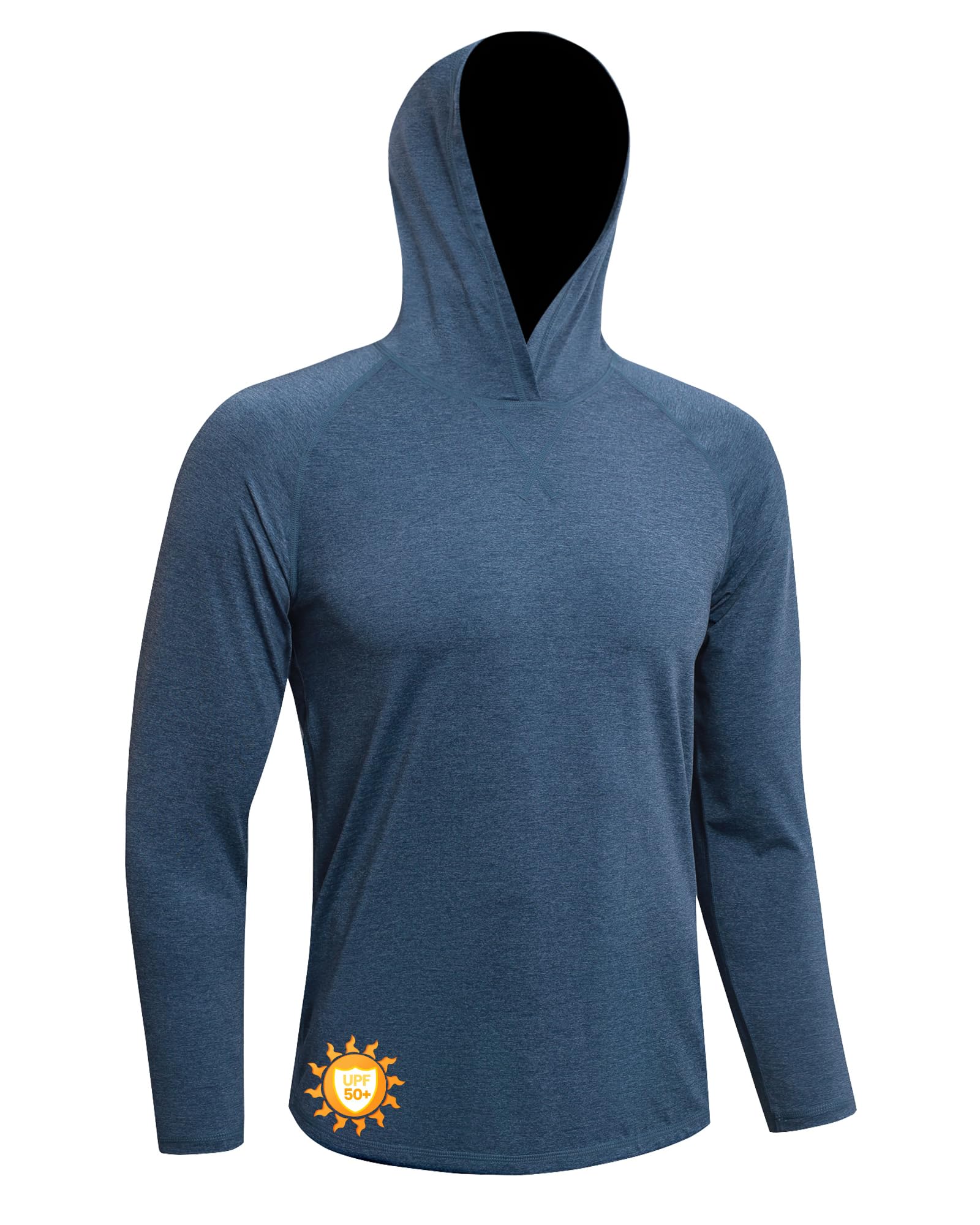 MEETWEE Mens UPF 50+ Rash Guard UV Shirt Sun Hoodie Mens Hooded Pullover Shirt Long Sleeve UV Protection Shirts UV Sun Protection Breathable Long Sleeve Outdoor Fishing Running Hiking Functional