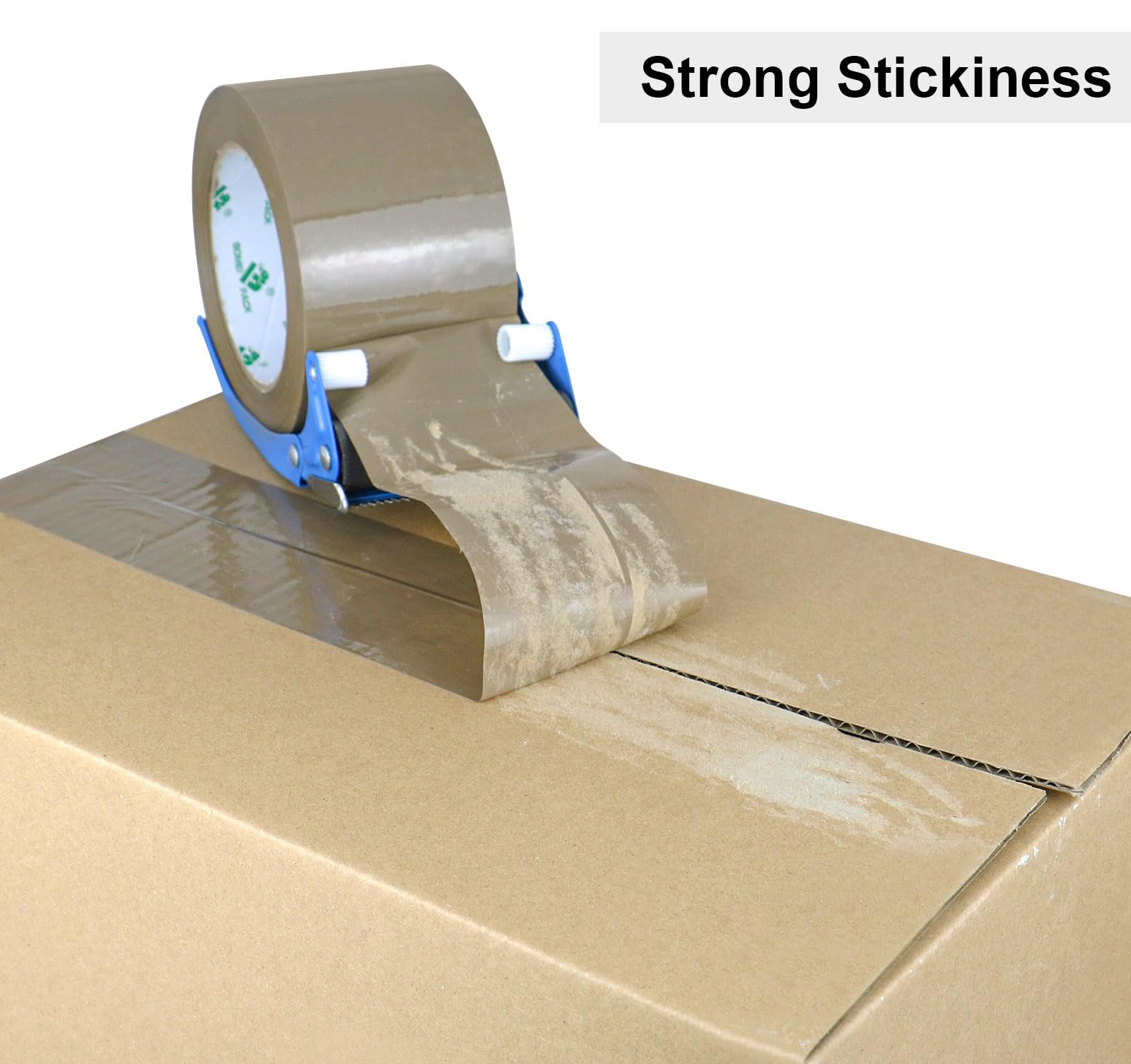 BOMEI PACK Nastro da imballaggio marrone da 7,6 cm, 6 rotoli di nastro per imballaggi resistente, largo per traslochi, spedizioni, spedizioni e stoccaggio, 2,7 mm x 100 m