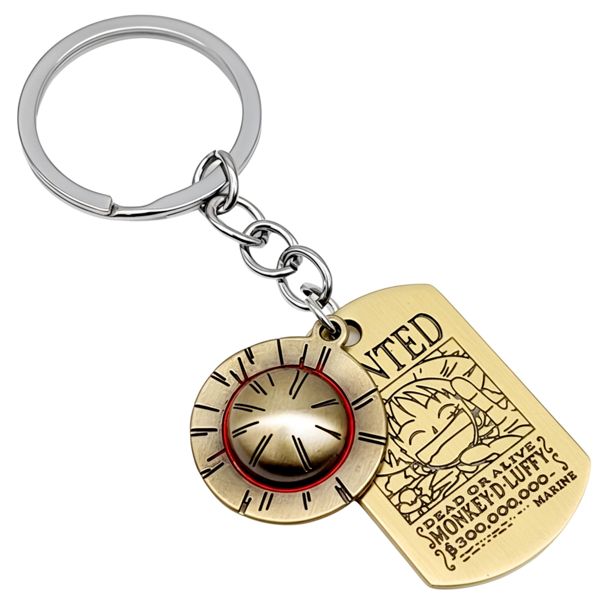 One Piece Anime Gifts, Premium Zinc Alloy One Piece Gifts for Monkey D Luffy, Roronoa Zoro & Portgas D Ace Fans, Lightweight Merch, Durable Anime Keychain for Everyday Carry