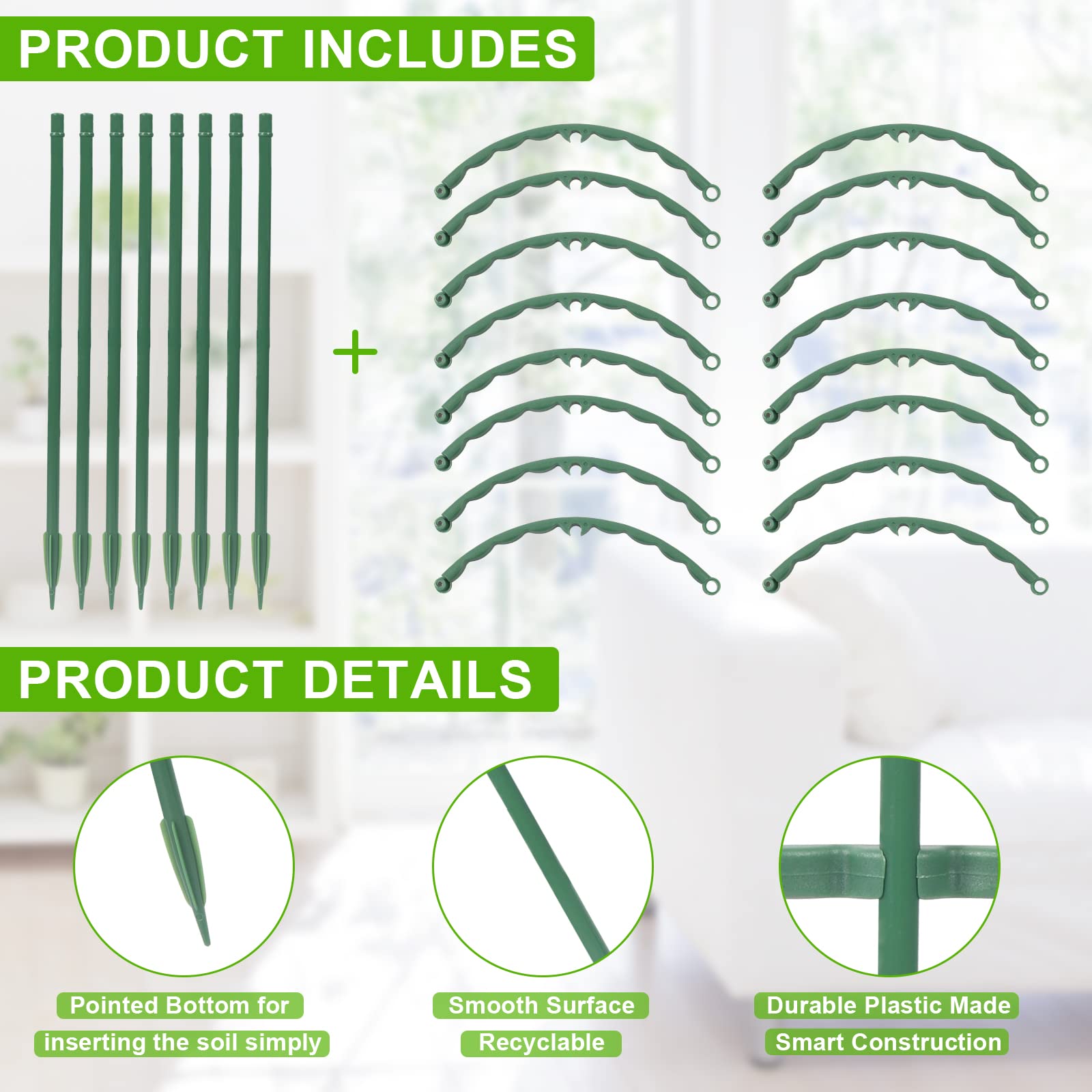 8 Pack Plant Stakes Plant Support, Deaunbr Half Round