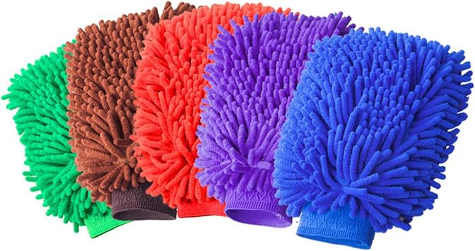 1Pcs Car Wash Mitt Scratch Free, Car Wash Mitt Double Sided Chenille Microfiber Wash Mitt Auto Detailing Wash Mitts for Car Washing Trucks, Motorcycles Random Color