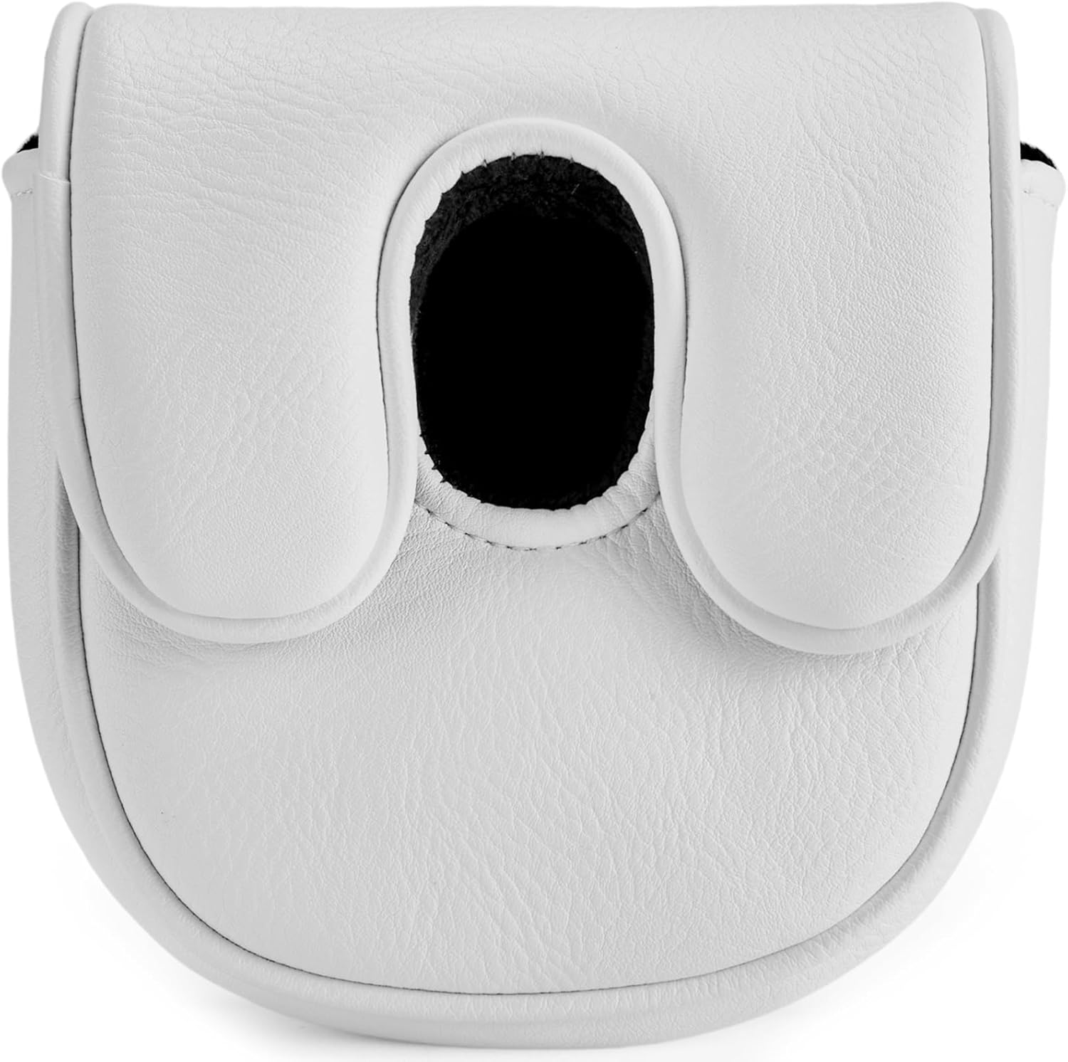 Golf Club Mallet Putter Head Cover Fits for DF3 Club with Magnetic Closure Center Shafted PU Leather Headcover, White and Black Available