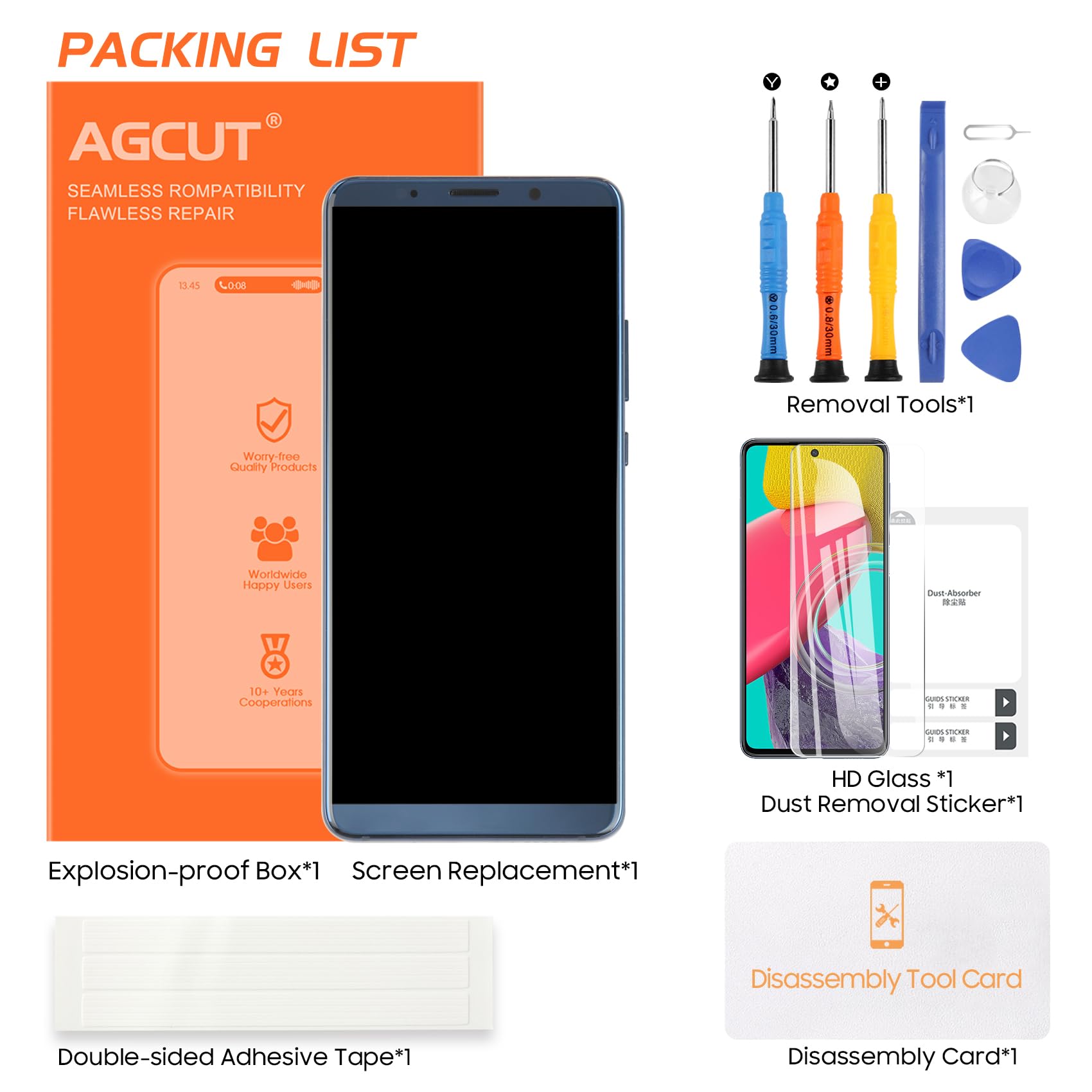 AGCUT Schermo LCD per Huawei Mate 10 Pro LCD Display per Mate 10 Pro BLA-AL00 BLA-TL00 BLA-A09 BLA-L09 6.0" Schermo di Ricambio Touch Screen Assembly con Riparazione (Blu con Telaio)