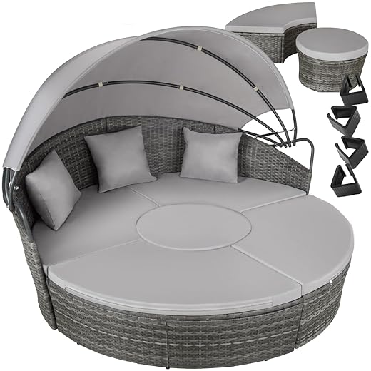 Bain de soleil Salon de jardin exterieur Modulable Tectake