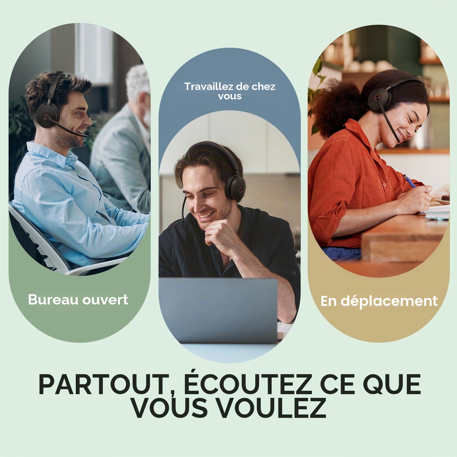 Yealink BH74 ANC Casque Bluetooth sans Fil, 6 Microphones avec Réduction, Casque PC sans Fil, autonomie de 32 h en Conversation, certifié Microsoft Teams et Zoom pour Les espaces de Travail Ouverts