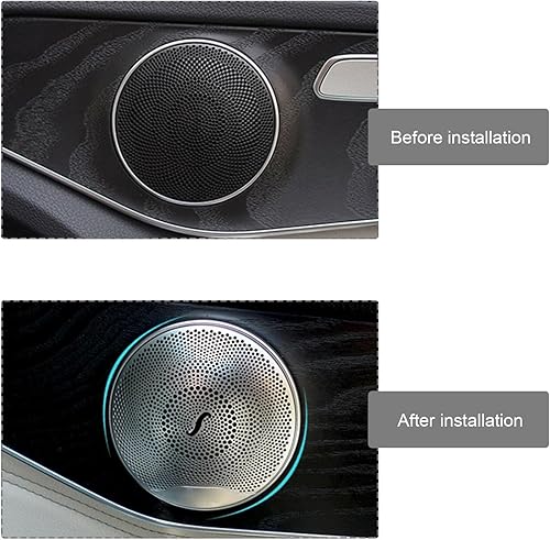 Miniatura 3 de Micro Traders 4 piezas de cubierta de altavoz de audio para automóvil, ajuste de altavoz de puerta, compatible con Mercedes-Benz ECGLC Clase W213