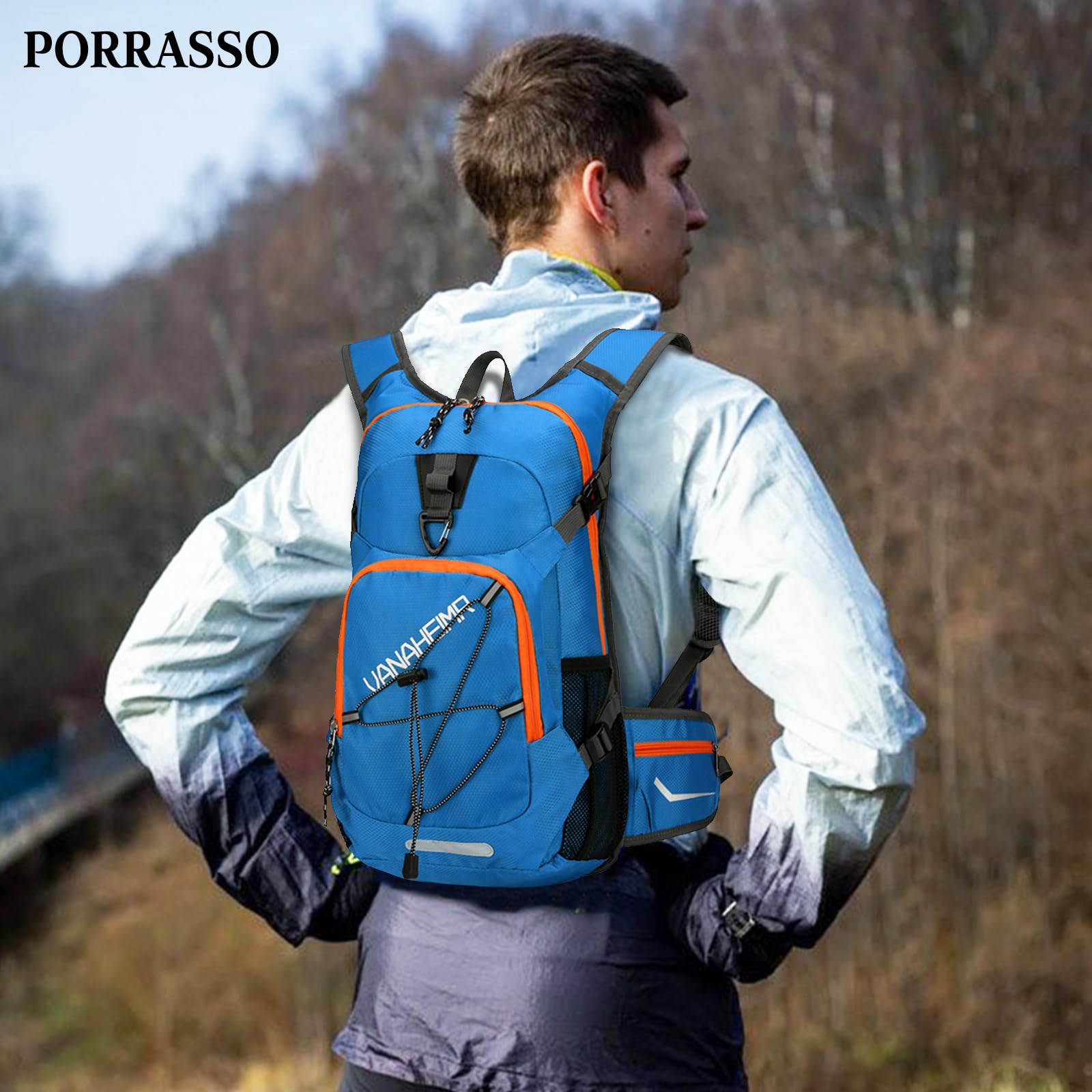 Zaino da Trekking 18L Zaino Impermeabile Leggero Hiking Backpack per Donna Uomo Campeggio Ciclismo Arrampicata Sport Royal Blue