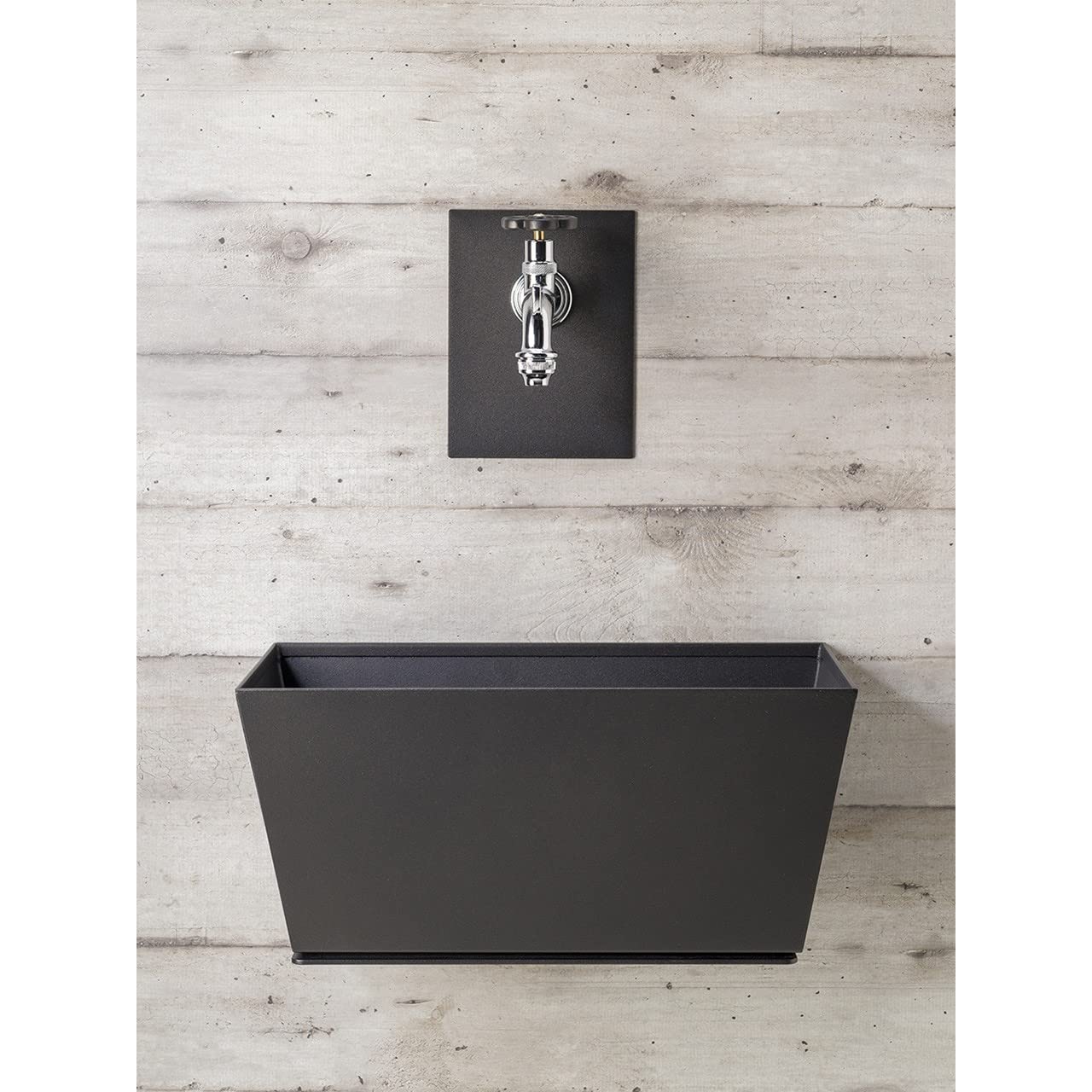 belfer Fontana a Parete da Giardino con Rubinetto e Vasca 42/PRQ Antracite