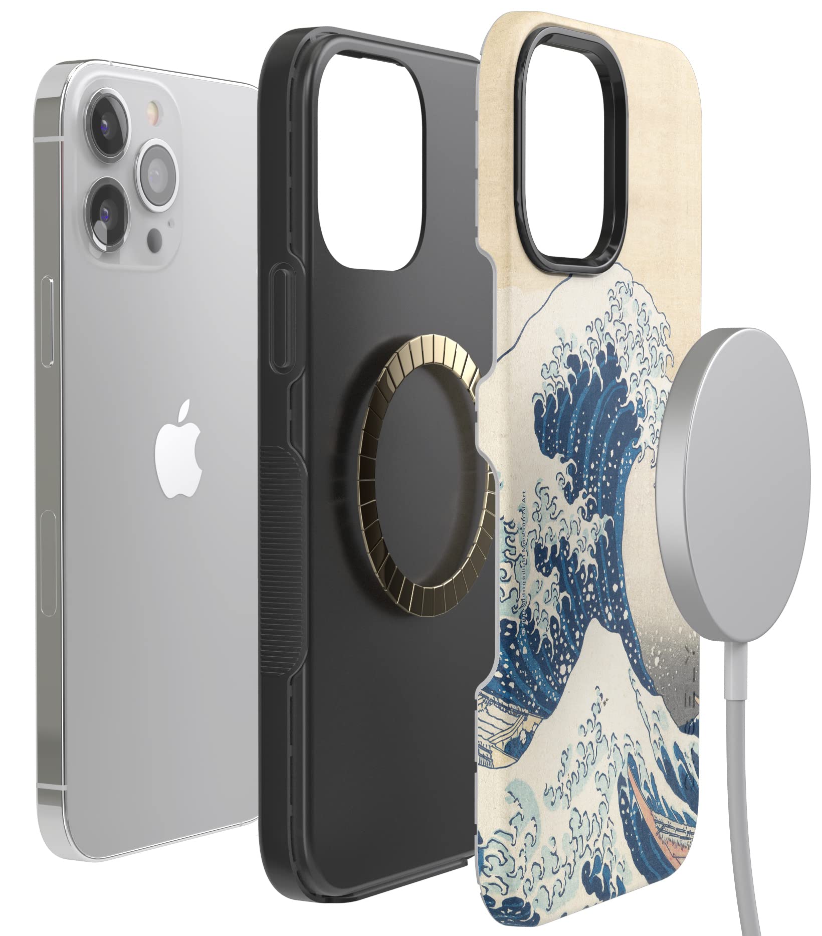 Casely Funda para iPhone 13 Pro | The Great Wave | Funda The Met Museum | Compatible con MagSafe