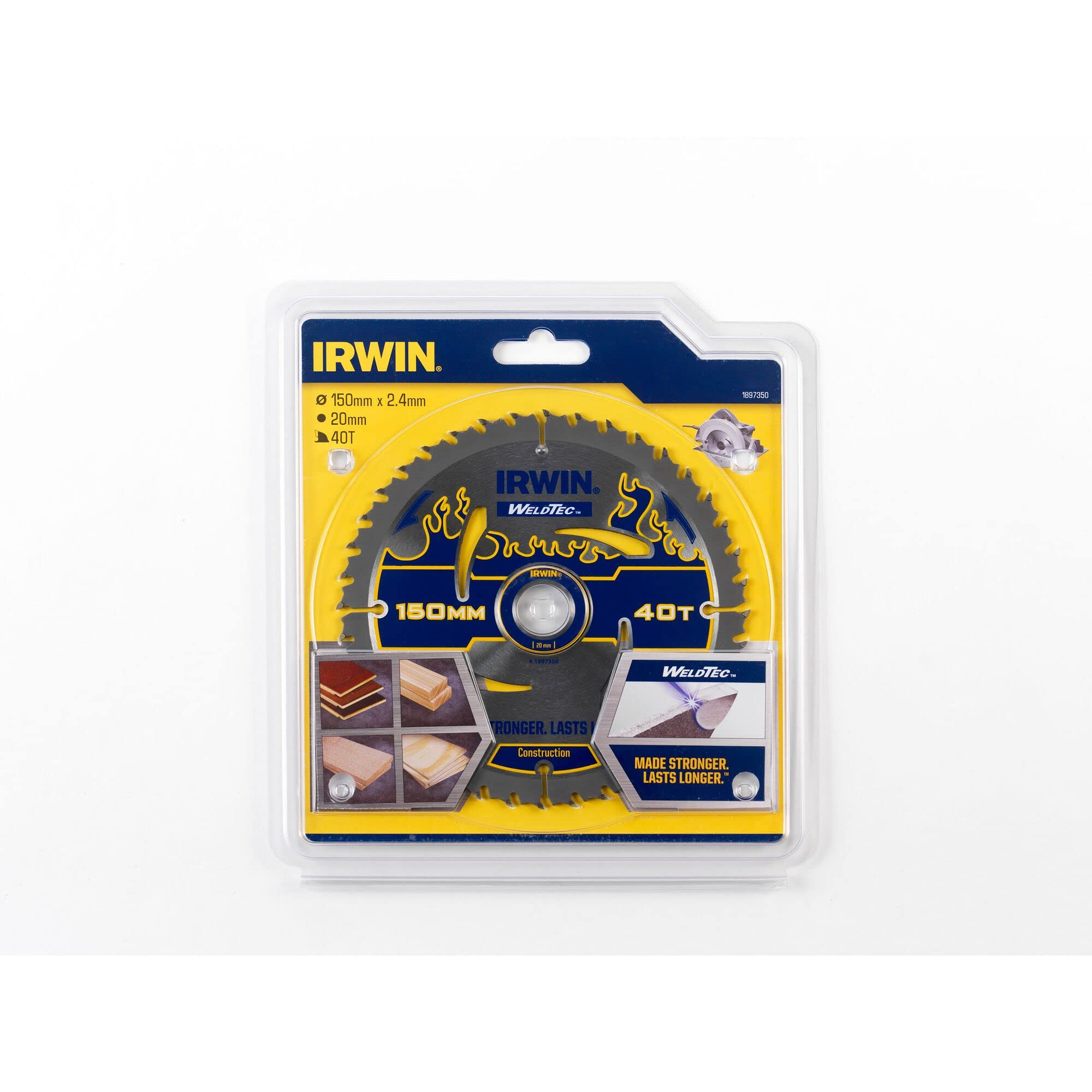 IRWIN IRW1897350 150 x 20 mm 40-zębowe ostrze do piły tarczowej Weldtec z szlifierką do zębów ATB