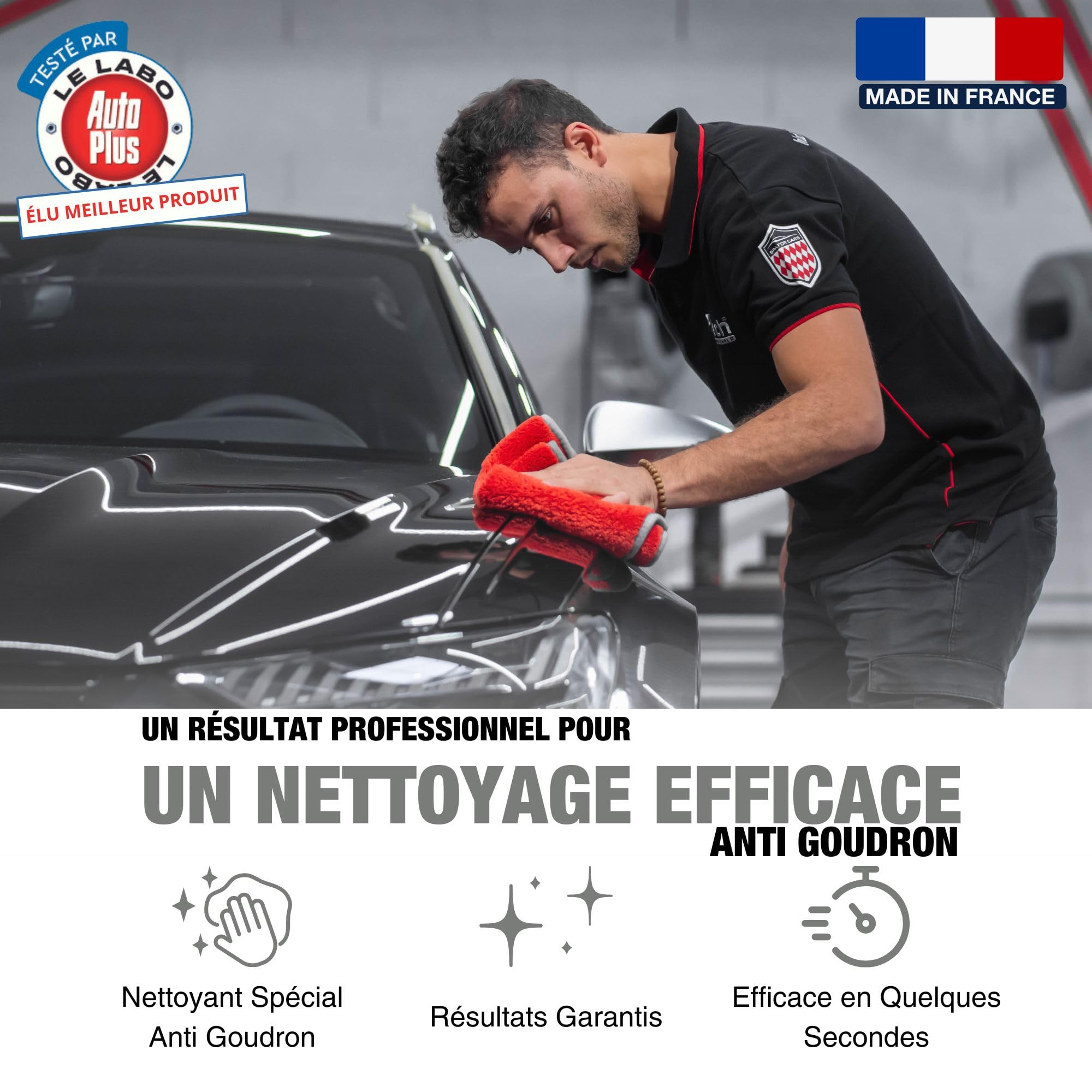 ProTechMC | Anti Goudron pour Voiture | Élimine Les Tâches de Goudron, Huile, Cambouis, Graisses | sans Effort | Nettoyant Goudron Carrosserie | Toutes Surfaces Peintes | Made in France | 80ml
