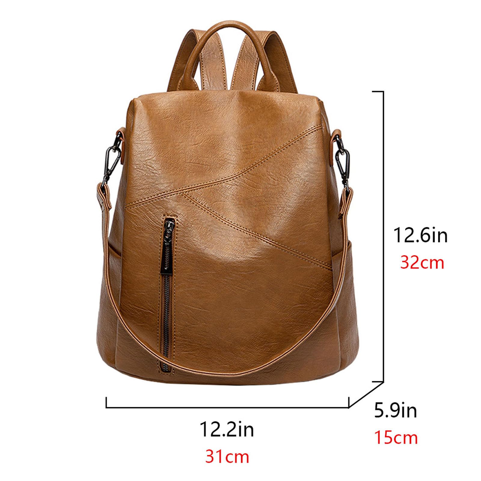 Femme Sacs portés dos Antivol Mode Multifonctionnel Sac à BandoulièRe En Cuir PU VéRitable Mode Dames Sacoche Sacs Marron B