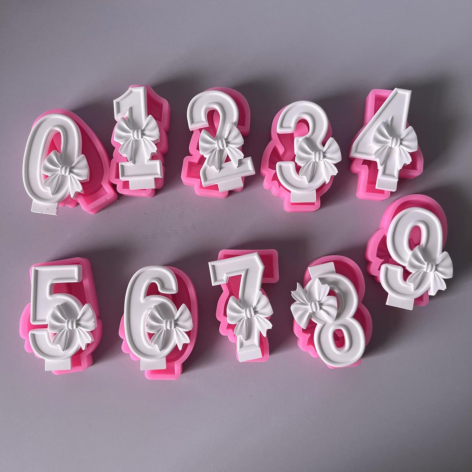 Stampi in silicone a forma di numero, stampi per sapone in silicone per resina epossidica, stampi per sapone, torte, fondente, cioccolato
