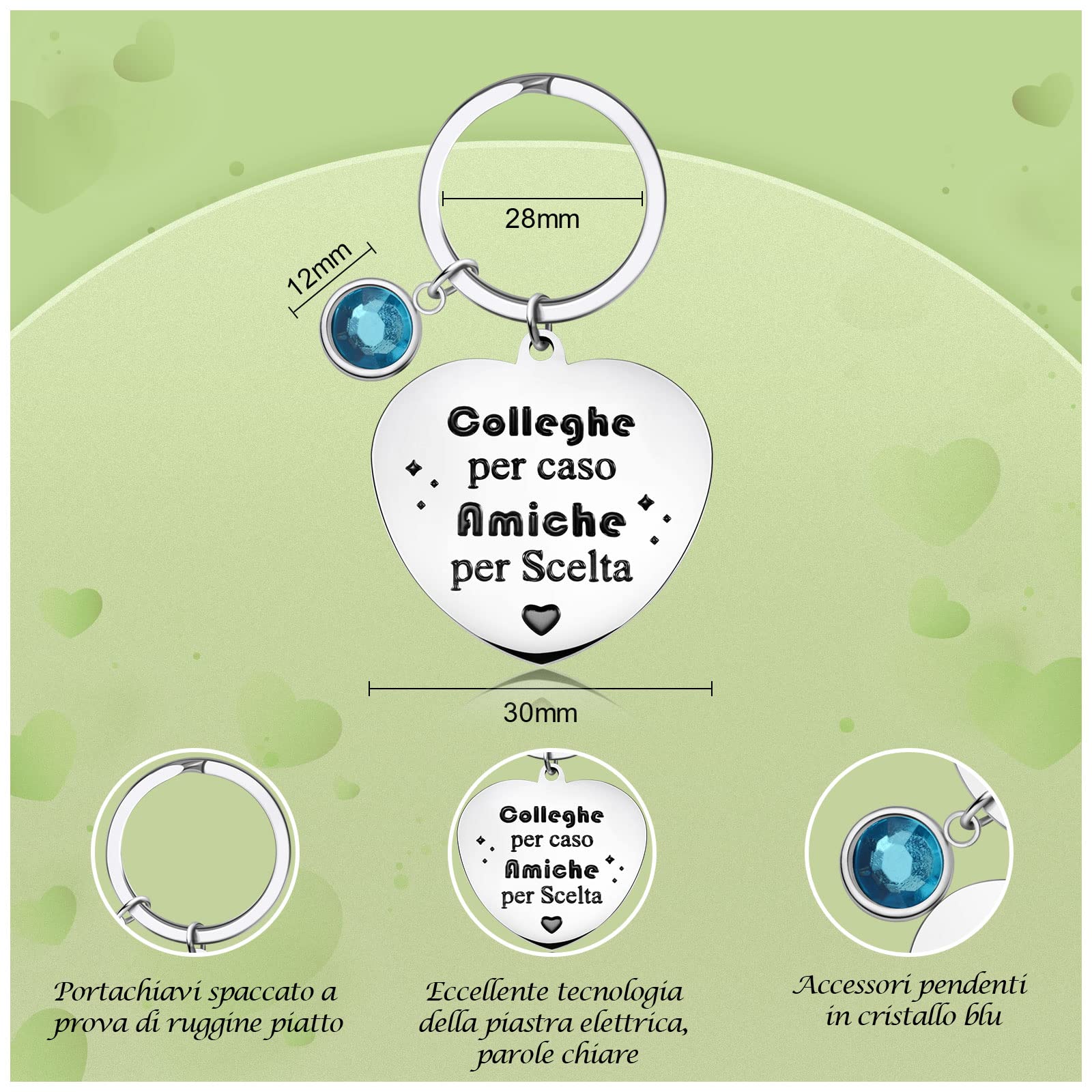 YELUWA Colleghe Per Caso Amiche Per Scelta Portachiavi Amicizia Regalo Amica Regalo Migliore Amica Portachiavi Amica Regalo Collega Donna Regalo Amica Compleanno Regalo Per Amica Portachiave Regalo
