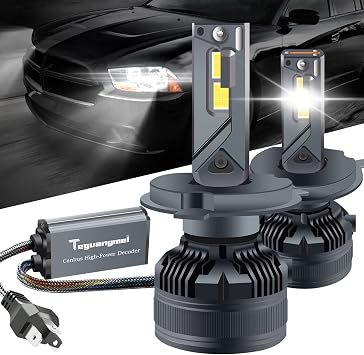H4 LED Headlight Bulbs, Double Copper Tube Heat Dissipation, Canbus Error Free, 160W 30000LM 6000K Cool White 9003 HB2 LED Car Hi/Lo Beam Headlight Conversion Kit, Plug & Play, Pack of 2