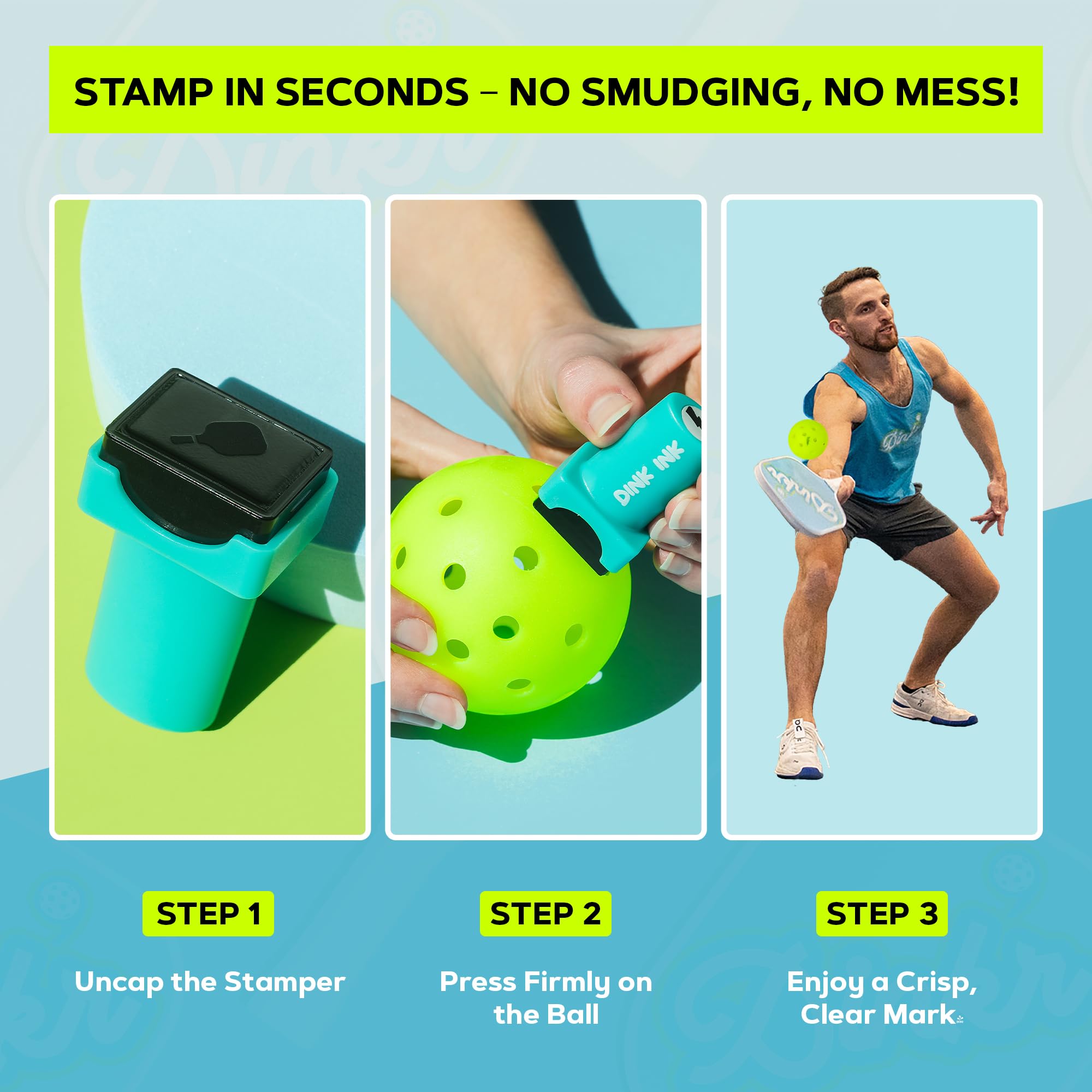 Dink Ink Letters - Pennarello riutilizzabile autoinchiostrante per pickleball, personalizza i tuoi sottaceti con precisione, inchiostro resistente ad asciugatura rapida e senza sbavature, perfetto per