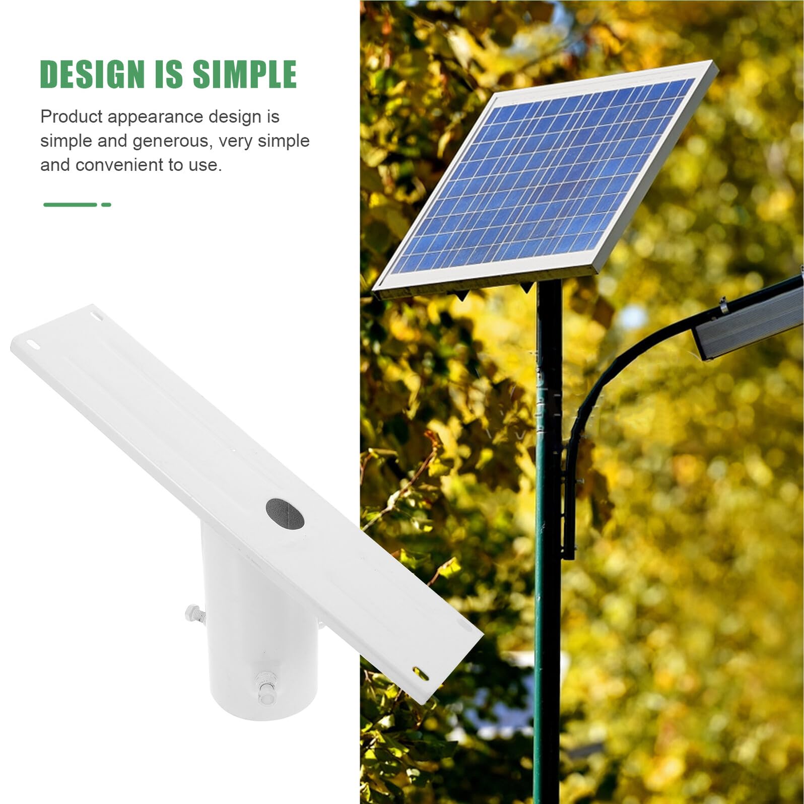 ifundom Soporte Ajustable para Panel Solar Exterior Montaje Resistente para Luces Solares Estructura Metálica Duradera para Placas Solares de Kit con Tornillos para Farolas y Alumbrado