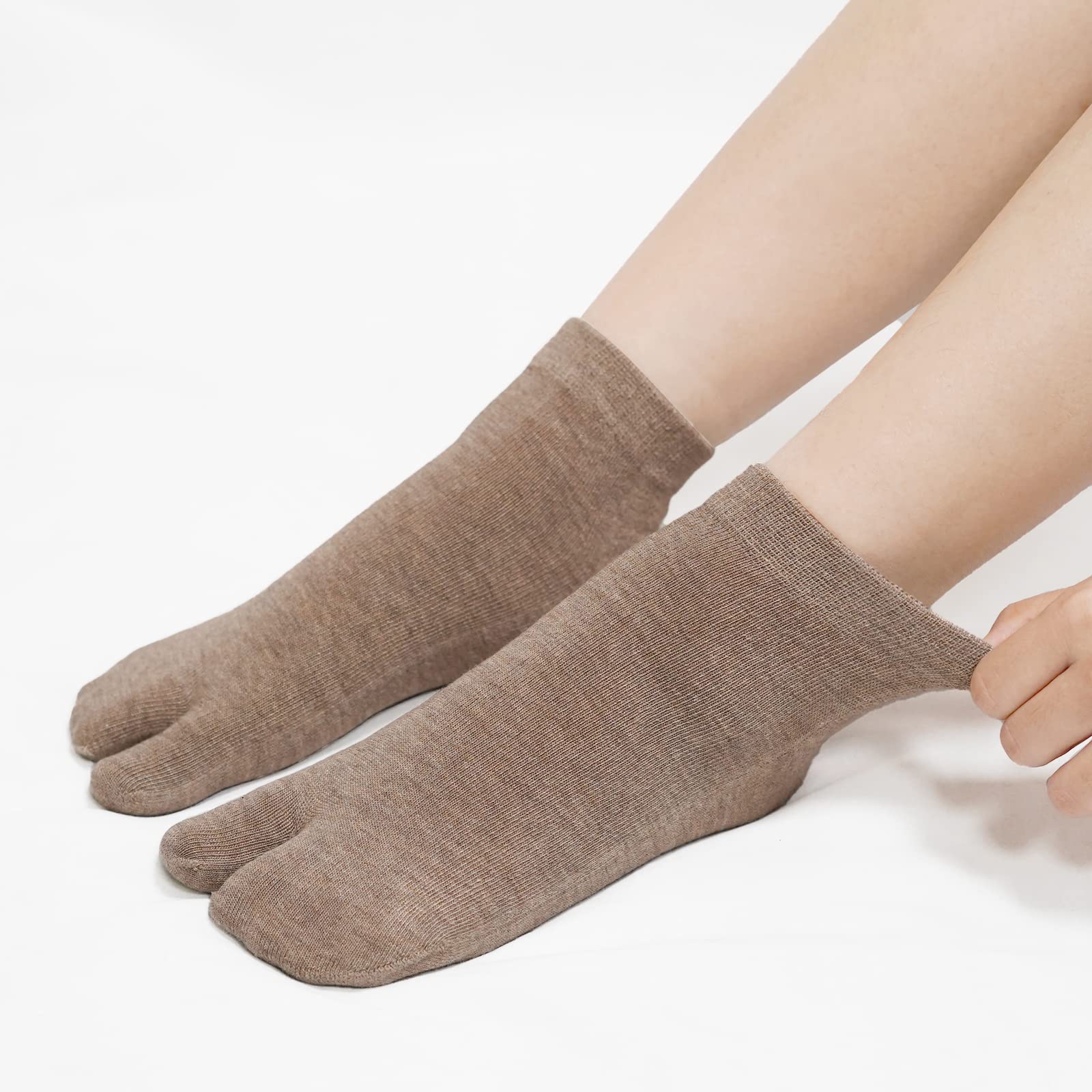 Calcetines Tabi Dedos Mujer: Divertidos Flip Flop Calcetines De Dos Dedos Algodón Casual Pulgar Separado para Geta Kimono Chanclas Estilo Japonés Patrón De Sakura 4 Pares Talla 35-41